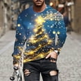 thumbnail image 2 of T-Shirt Décontracté à Col Rond Imprimé pour Hommes Manches Longues, 2 of 7