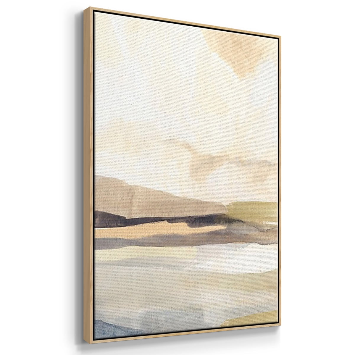 Abstract Neutral Tone Framed Wall Art – Slate Movement I – Premium Gallery Wrapped Canvas, L Floating Frame, 3 Piece Set, Ready to Hang