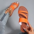thumbnail image 6 of 2024 Summer Flat Heel Sandals for Women Casual Plus Size Beach Slippers Woman Pu   andal, 6 of 7