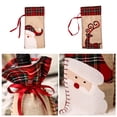 thumbnail image 3 of sweethay Ropa de botella de vino de Navidad de rejilla roja, funda de cerveza con cordón, de comedor, funda de botella de vino de Navidad, bolsa de Kits de decoración para fiestas Papá Noel sweethay HA068796-01, 3 of 6