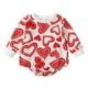 thumbnail image 1 of Gibobby Mameluco para niña Infant Girls Valentine's Day Manga larga Corazones Impreso Pullover Recién nacido Sudadera Body(Rojo, 3-6 Meses), 1 of 5