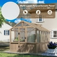 thumbnail image 5 of VEIKOUS 6 x 12ft Walk-in Cedar Wood Greenhouse, Outdoor Wood Greenhouse W/ Adjustable Sunroof and Lockable Door, 5 of 15