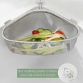 thumbnail image 3 of Cesta de drenaje para fregadero de cocina, de acero inoxidable, triangular, para alimentos, verduras, cáscara, filtro de huevos, organizador de almacenamiento, estante de cocina, escurridor, de pie, 3 of 5