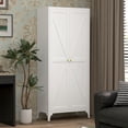 thumbnail image 6 of 65" Kitchen Pantry Storage Cabinets with 2 Doors and 3 Adjustable Shelves, White Pantry Cabinet, Tall Metal Food Storage Cupboard for Kitchen, Dining Room, 6 of 7