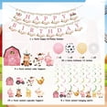 thumbnail image 4 of Pink Farm Animals Birthday Decorations for Girls Farmhouse Floral Theme Happy Birthday Banner Cow Pig Donkey Balloons Hanging Swirls Cake Cupcake Toppers for Kids Barnyard Theme Bday Party Supplies, 4 of 7