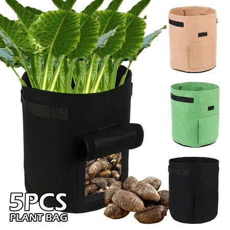 Gardening On A Patio 5PCS Home Gardening PE Planting Bag Vegetable Potato Tomato Balcony Patio Grow Bags Plant Containers Pots & Planters ()