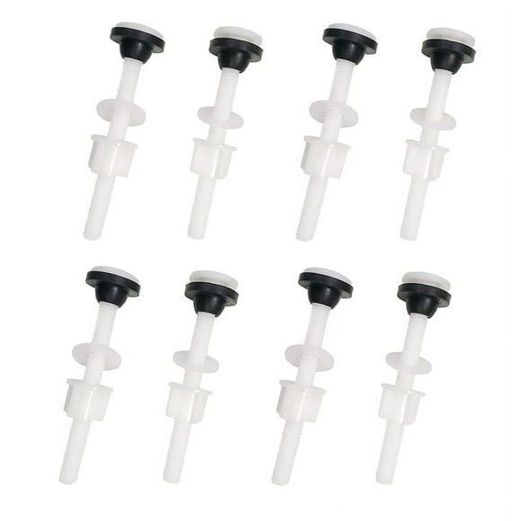8 Pack Toilet Tank Plastic Bolts M10 Tank to Bowl Bathroom Toilet Repair Kits Fitting Screws and Seal Set Pan Head Bolts