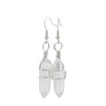 thumbnail image 1 of Nvzi Pendientes colgantes con forma de pilar hexagonal envueltos en hilo plateado y cristal de piedra natural Nvzi (blanco), 1 of 3