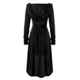 thumbnail image 4 of hirigin Women Halloween Costume Solid Color High Low Long Sleeve Hooded Dress for Party Role-playing Cosplay, 4 of 7