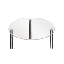 10-inch Transparent Acrylic Cake Display Stand with Metal Base | Circular Tiered Dessert Rack for Cupcakes & Pastries | 1-Shelf Table Placement Holder for Parties & Events
