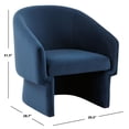 thumbnail image 3 of SAFAVIEH Couture Susie Contemporary Velvet Solid Accent Chair, Navy, 3 of 7