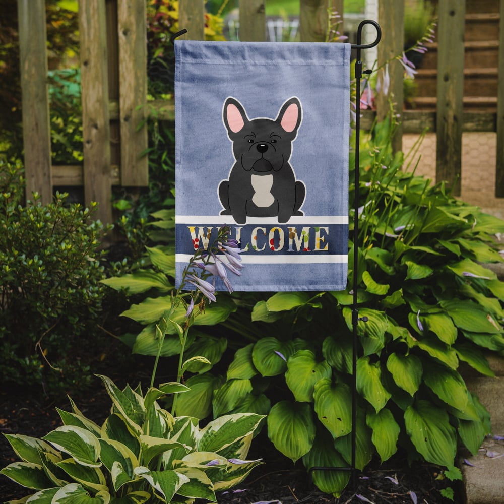 French Bulldog Black Welcome Garden Flag