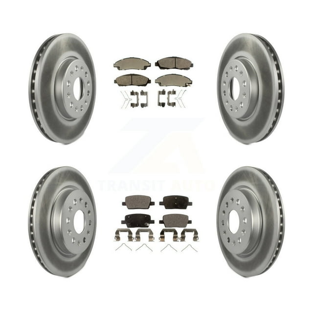Transit Auto Front Rear Coated Disc Brake Rotors and Ceramic Pads Kit for Car Chevrolet Traverse GMC Acadia Buick Enclave Blazer KGT-100659