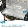 thumbnail image 4 of PawHut 22" Bird Cage with Stands, Tray, Handle, Food Containers, White, 4 of 10