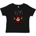 thumbnail image 3 of Inktastic Cute Flannel Reindeer with Christmas Bulbs and Snowflakes Boys or Girls Baby T-Shirt, 3 of 5