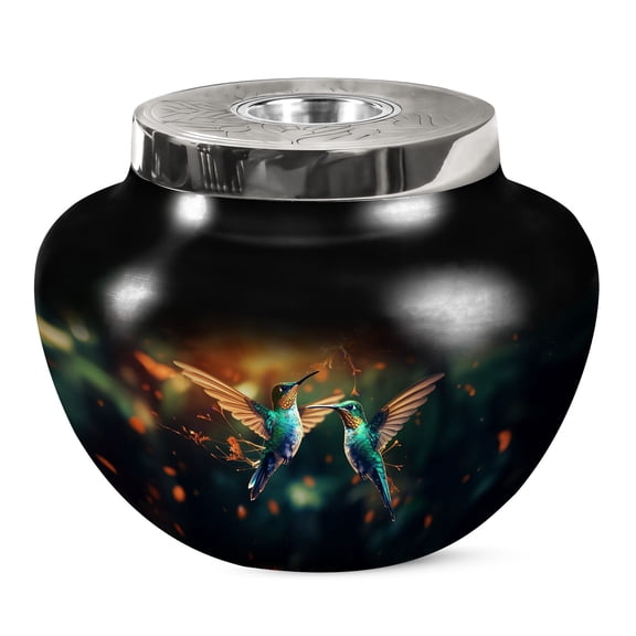KARYLIZ Humming Bird Sunset Cremation Urn For Ashes Adult Male & Female - Funeral Urns For Adult Ashes Women - Cremation Urn For Human Ashes - Burial Urns For Adult Human Ashes 10 Inch