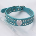 thumbnail image 1 of 2 piezas de collar para perro con cristales azules, collar para mascotas con diamantes de imitación, collar para perro de cuero sintético, collar ajustable con tachuelas para perros de tamaño pequeño, 1 of 5