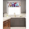 thumbnail image 5 of Curtain Valance for WindowsWatercolor Abstract Ocean Animal Octopus Kitchen Valances Rod Pocket Short Curtains,Colorful Painting Artwork Window Treatment Panel for Living Room Bathroom Bedroom, 5 of 8