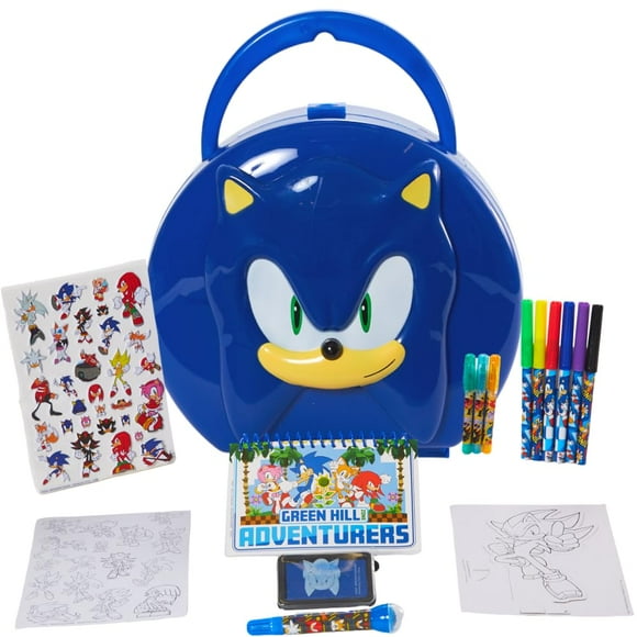 Sonic The Hedgehog Coloring & Sticker Activity Set for Kids with Travel Carrying Case