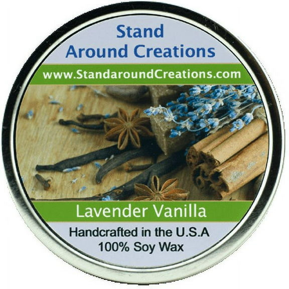LAVENDER VANILLA TIN 16-OZ. ALL NATURAL SOY CANDLE