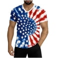 thumbnail image 2 of UVEASISHA Mens American Flag T Shirts 4th of July Independence Day T-Shirt V Neck Short Sleeve Patriotic Tee Tops Big and Tall Fashion Holiday Party Tees Hot Pink L, 2 of 5