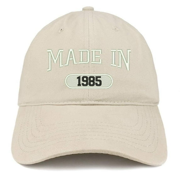 Trendy Apparel Shop Made In 1985 Embroidered 33rd Birthday Brushed Cotton Cap