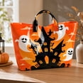 thumbnail image 6 of CHJK Personalized Ghost Print PVC Handbags for Women, Halloween Waterproof Large Capacity Tote Bag for Halloween Party, 6 of 7