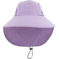 thumbnail image 7 of Muryobao Kids Child Girls Boys Summer Sun Hat Wide Brim UV Protection UPF50+ Hats Mesh Bucket Cap for Beach Fishing with Neck Flap Purple, 7 of 7