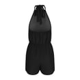 thumbnail image 6 of Women's Casual Solid Color Backless Elastic Waist Short Jumpsuit, 6 of 9