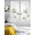 thumbnail image 3 of Sage Green Flowers Sheer Curtains 63 Inch Length 2 Panels Set for Living Room/Bedroom, Watercolor Retro White Floral Leaves Semi Curtain Sheers Drapes Rod Pocket Curtains Window Treatment 52''x63''x2, 3 of 7