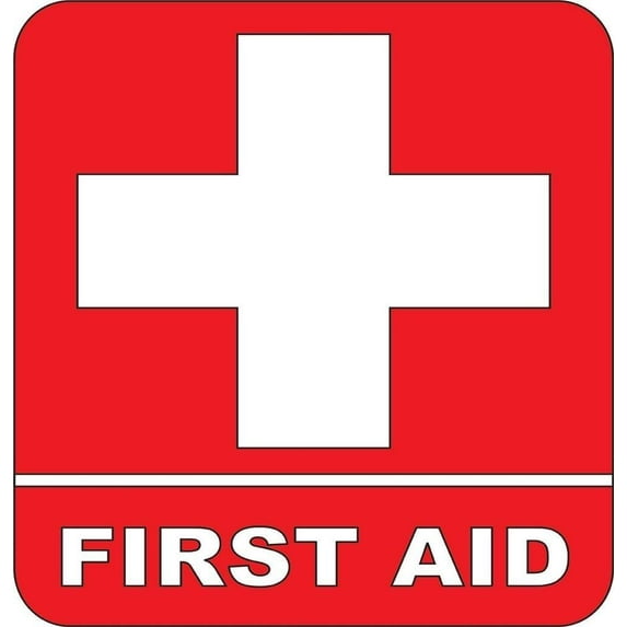 First aid medical Health Safety Cross Ambulance Nurse guard School Disability Hindrance Obstacle Impaired Hinder Impede Hamper Decorating Ideas Girl Boy Wall Decal Sticker - Size: 24 Inch x 24 Inch