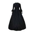 thumbnail image 4 of YTCAMLO Plus Size Halloween Long Dresses for Women Vintage Lace Up Long Flared Sleeve Medieval Costume Gothic Medieval Dress, 4 of 7