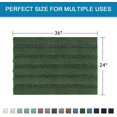 thumbnail image 2 of Bath Mats for Bathroom Non Slip Extra Thick Chenille Striped Bath Rug 24" x 36" Absorbent Non Skid Fluffy Soft Shaggy Rugs Washable Plush Mats for Indoor, Bath Room, Tub - Bronze Green, 2 of 6