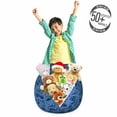 thumbnail image 3 of Nautical Storage Toy Bag Chair, Assorted Seashells Swirling Ocean Items, Stuffed Animal Organizer Washable Bag, Large Size, Aqua Dark Lavender, by Ambesonne, 3 of 3