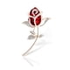 thumbnail image 1 of Broche Para Mujer En Forma De Rosa Con Cristales Y Piedra Roja, 1 of 5