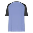 thumbnail image 6 of VBVC No Boundarie Women's Plus Color Block T-Shirts,Ladies Button-Down Basic Tees,V-Neck Short Sleeve Tops For Women,Navy,S-5XL, 6 of 9