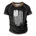 thumbnail image 4 of Men's Raglan T-shirt Retro Short Sleeve Round Neck Independence Day Printing Tops 4XL, 4 of 4