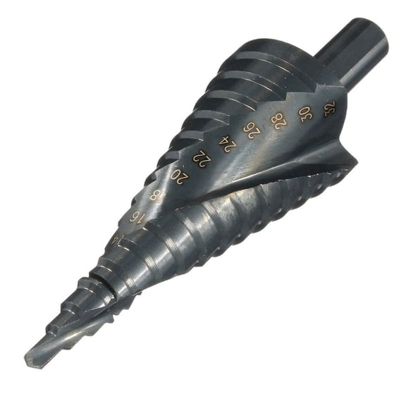 Unibit Step Drill Bit for Metal,4-32mm Multiple Hole Sizes,M2 High Speed Steel,Titanium Coated,Heat Resistance,Corrosion Resistance,Spiral Step Drill Bit Set for