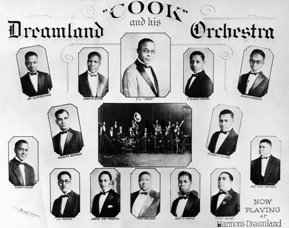 Black Jazz Band 1920S NCook And His Dreamland Orchestra Poster For Doc