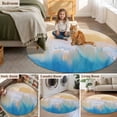 thumbnail image 6 of Area Rug 36in, Abstract Ocean Beach Wave Blue Sea Floor Carpet Living Room Rug, Seaside Painting Artwork Non-Slip Welcome Mat Indoor Rugs for Bedroom Dining Room, 6 of 9