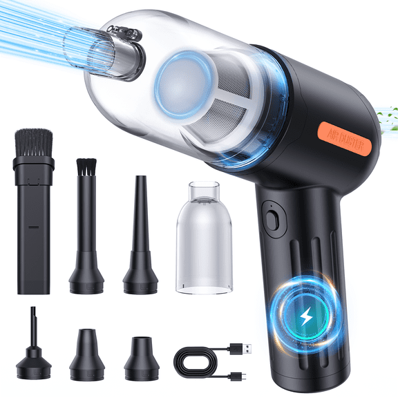 NEXPOW Handheld Car Vacuum Cleaner, 18000PA Hand Held Vacuum Portable Cordless, 2 in 1 Air Duster and Vacuum Cleaner with Multi-Nozzles, High Power Mini Vacuum for Home, Pet, Office