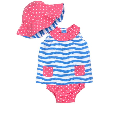 Knit Diaper Cover - Gerber Baby Girl Dress, Diaper Cover & Reversible Hat, 3-piece Set