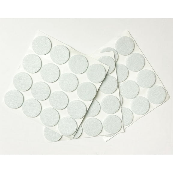 888 Corp White Self Adhesive Felt Bumpers 1" Diameter and 3/16" Thick (48 Pack), Round