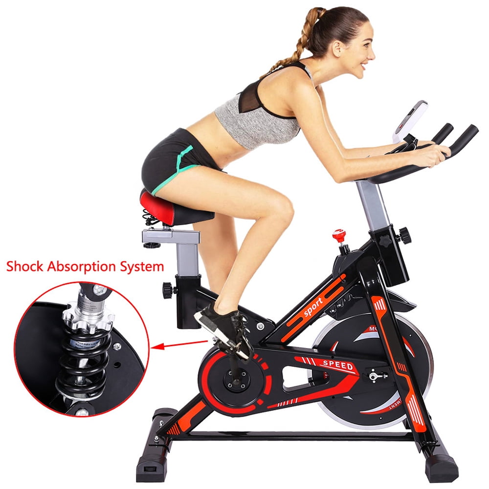 Details about / Indoor Stationary Exercise Bike Cardio Sport Cycling Shock Absorption System LCD