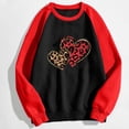 thumbnail image 3 of VALMASS Chandails Surdimensionnés de la Saint-Valentin pour Femmes Manches Raglan Col Rond Hauts Décontractés Amples Imprimés Blouses (2TG, Noir-E), 3 of 5