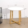 thumbnail image 7 of Bambloom Side Table,Modern White Small Coffe Table for Living Room,19.6x18.4in, 7 of 7