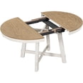 thumbnail image 5 of Farmhouse Round Extendable Dining Table with 16" Leaf Wood Kitchen Expandable Table, X-Shaped Base Table Suitable for Any  Room, Oak Natural Wood + Antique White, 5 of 9
