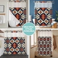 thumbnail image 5 of No Hook Shower Curtain with Snap in Liner, Retro Indian Ethnic Style Waterproof Bath Curtain Double Layers with See Through Top Window, Ancient Patterns Hotel Shower Curtains 72x84in, 5 of 9