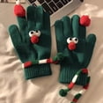 thumbnail image 2 of SUXIAN Thermal Gloves Christmas Festive Fingerless Knitted Touchscreen Mittens Winter Warm Textured Yarn Handwear Winter Gloves Women Green One Size, 2 of 3