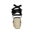 thumbnail image 2 of BLISSFUL STEP Women's Sandals Strappy Platform Slingback Flip Flops Wedge Sandals Black 9, 2 of 6